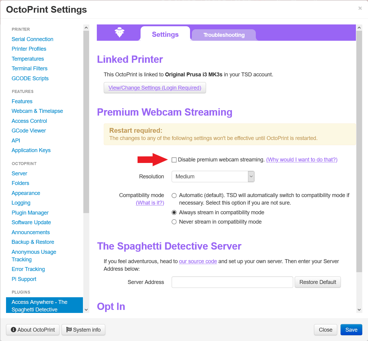 Enable Premium Webcam Streaming