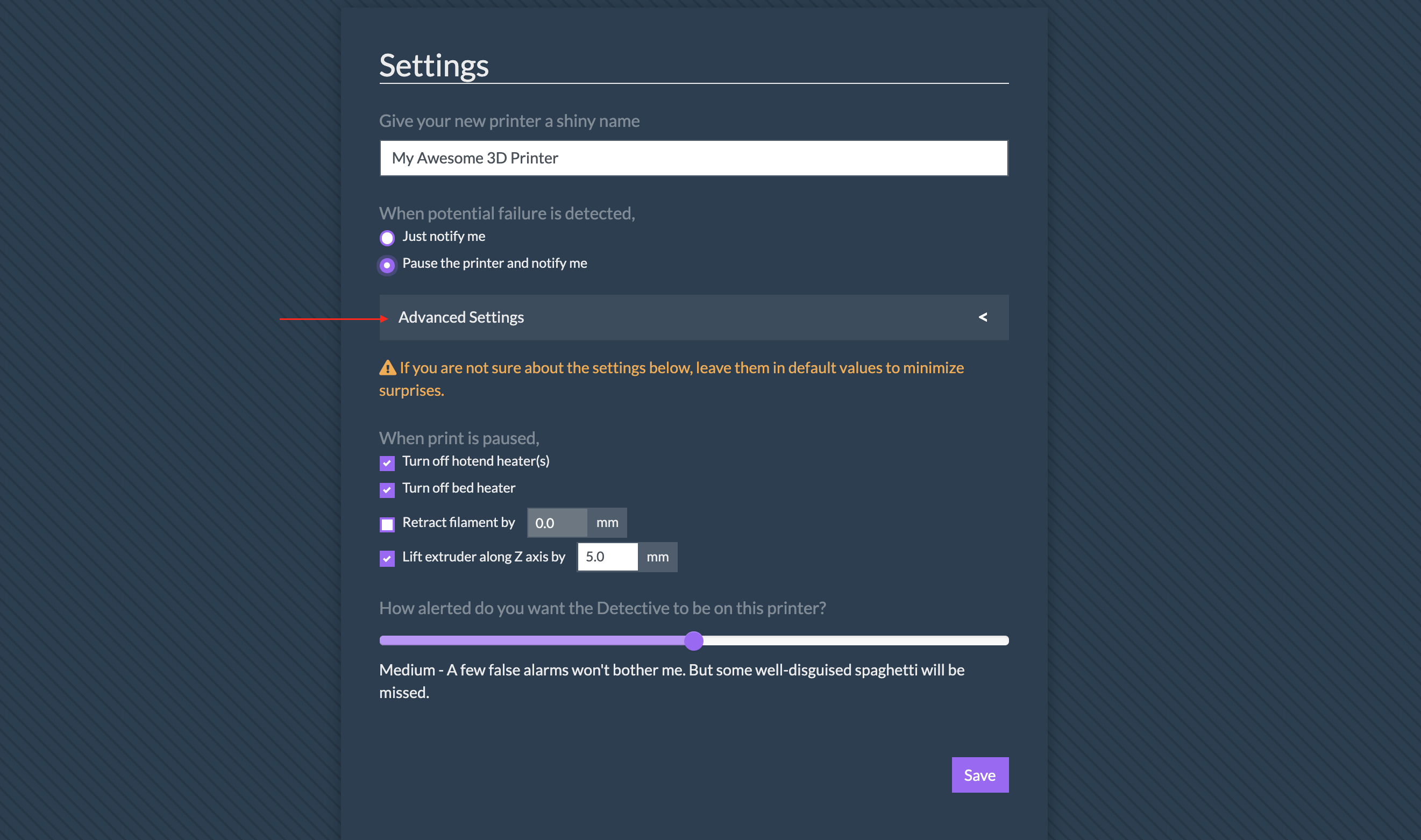 Printer Settings