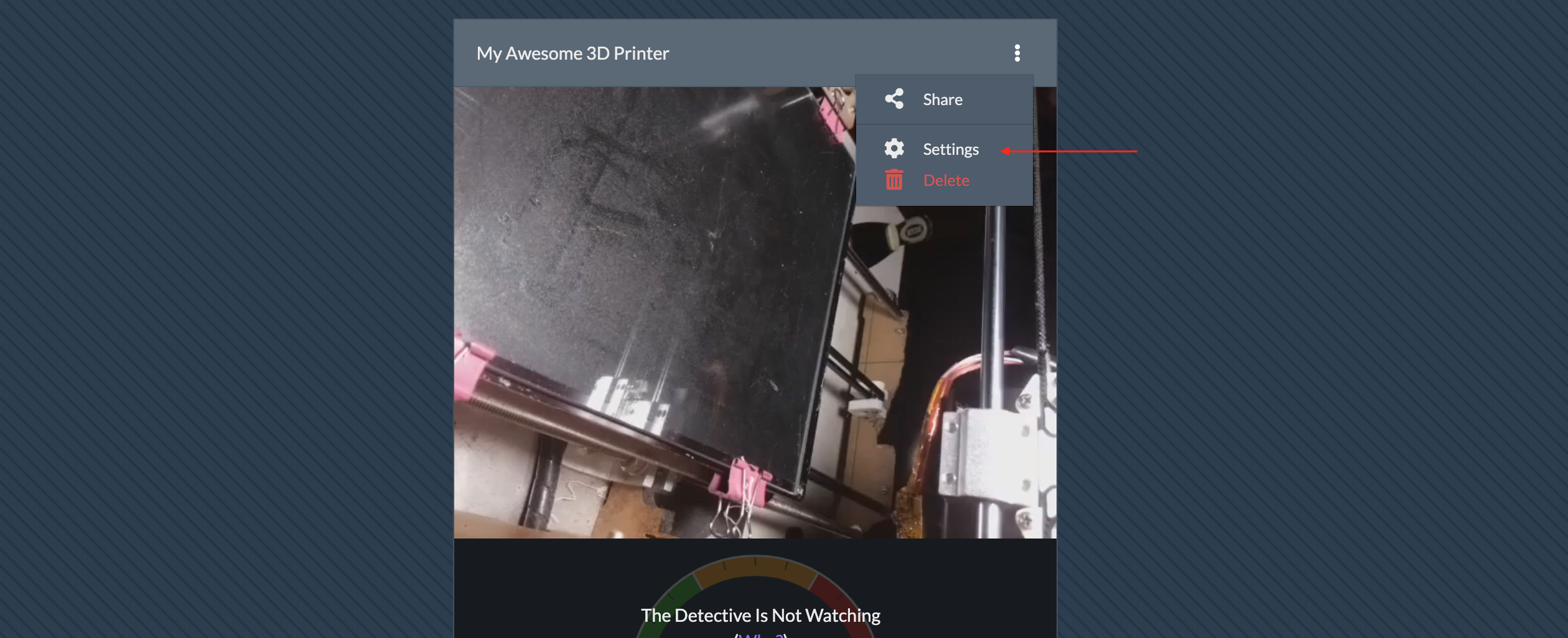 Printer Settings Menu